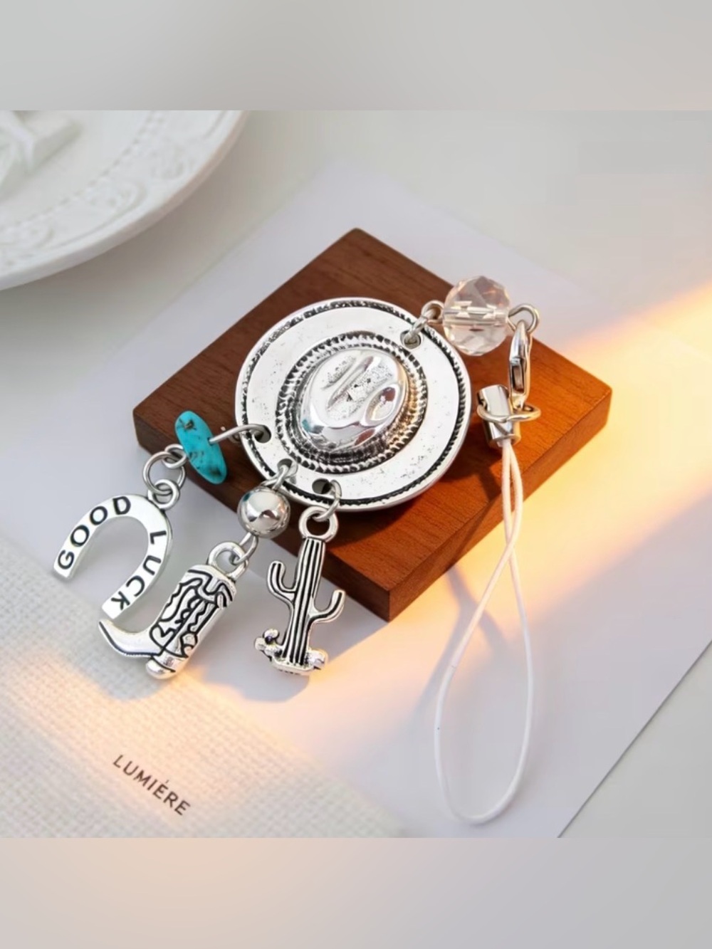 Western Bag Charm Phone Strap - Good Luck Horseshoe & Cowboy Boot